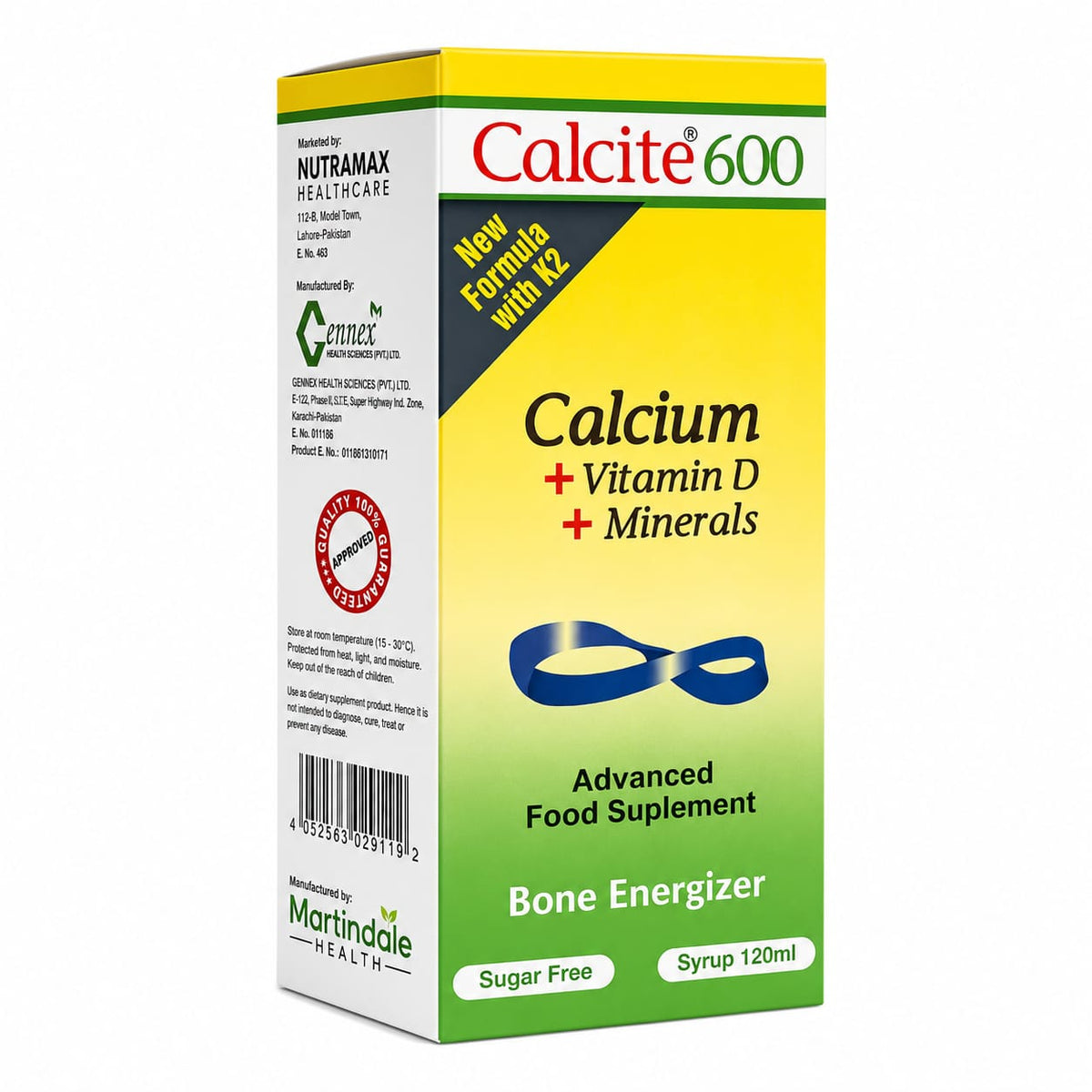 Calcite 600 Syrup product packaging by Nutramax Healthcare