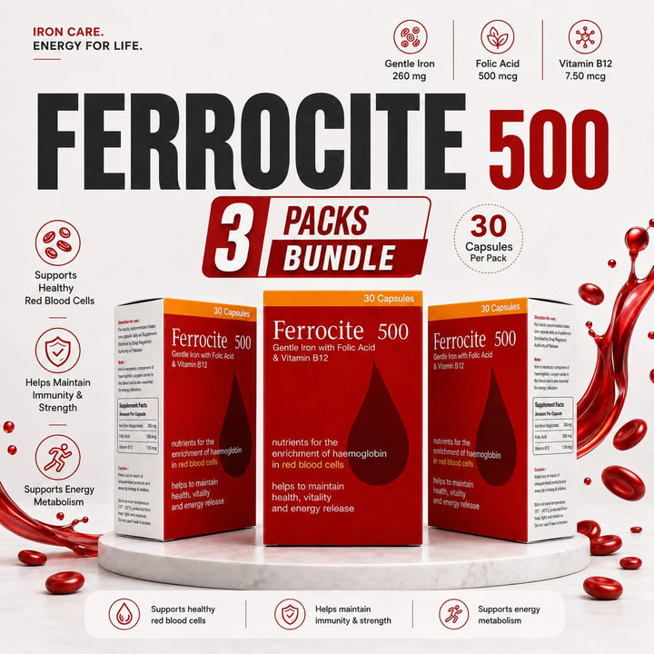 Ferrocite 500 Capsules – 3 Pack Bundle