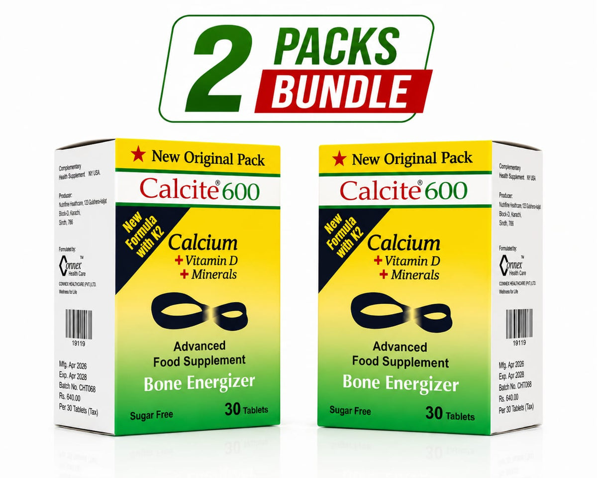 Calcite 600 Tablets – 2 Pack Bundle product packaging by Nutramax Healthcare