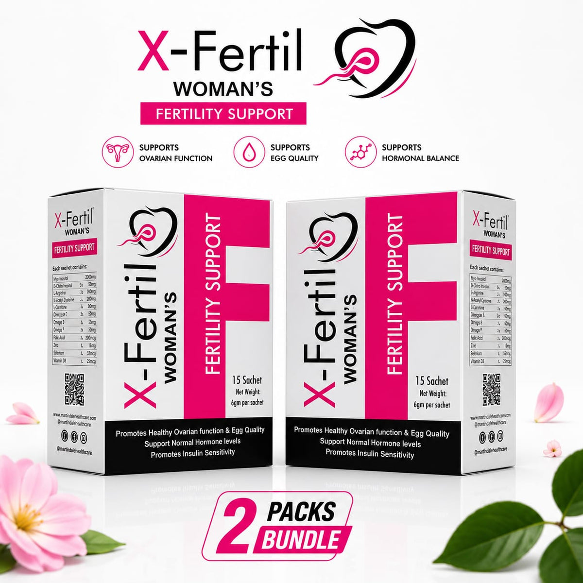 X-Fertil Sachets – 2 Pack Bundle product packaging by Nutramax Healthcare